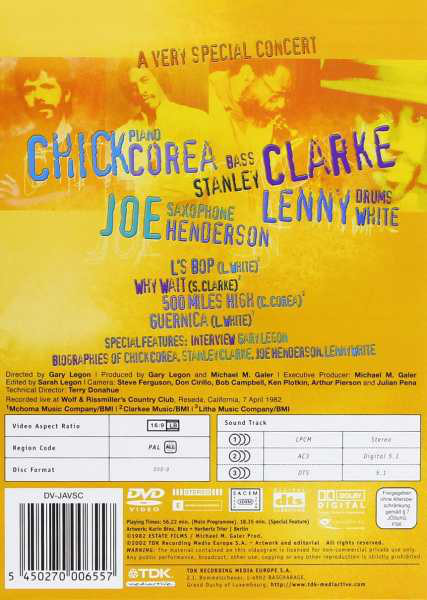 Chick Corea, Stanley Clarke, Joe Henderson & Lenny White: A Very Special Concert 1982 - slide-1
