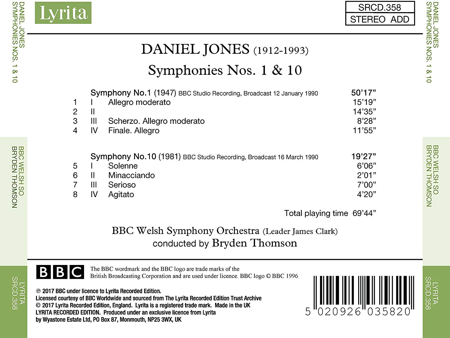 Jones: Symphonies Nos. 1 & 10 - slide-1