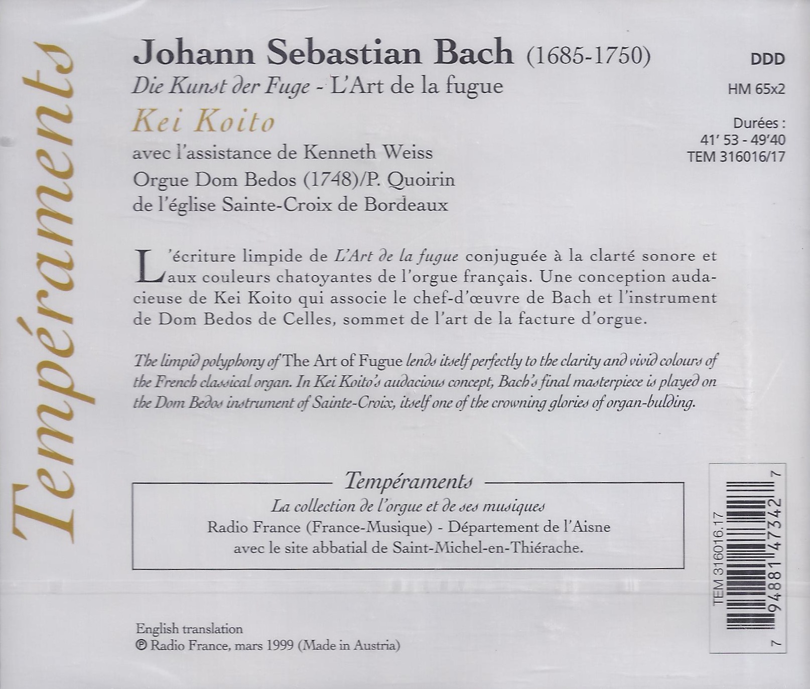 Bach: Die Kunst der Fuge BWV1080  - slide-1