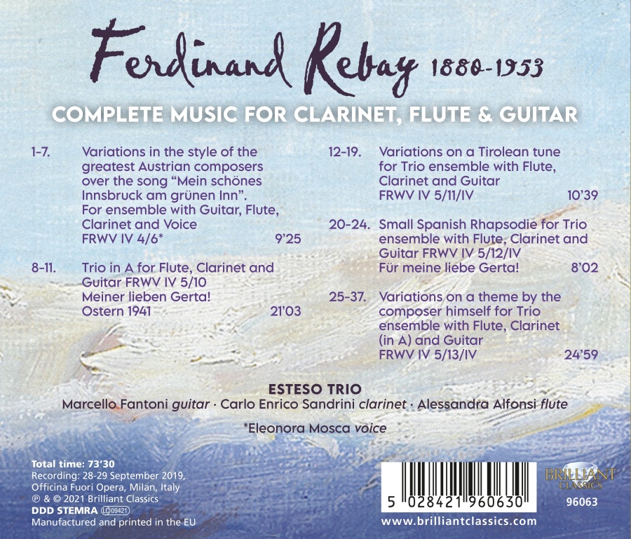 Rebay: Complete Music for Clarinet, Flute & Guitar - slide-1