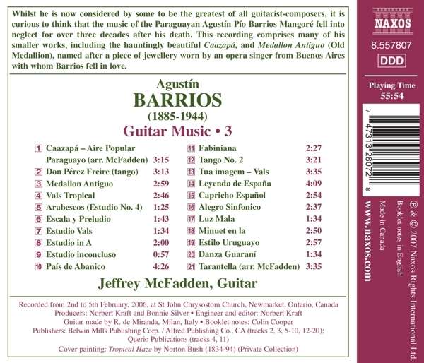 BARRIOS: Guitar Music Vol. 3 - slide-1