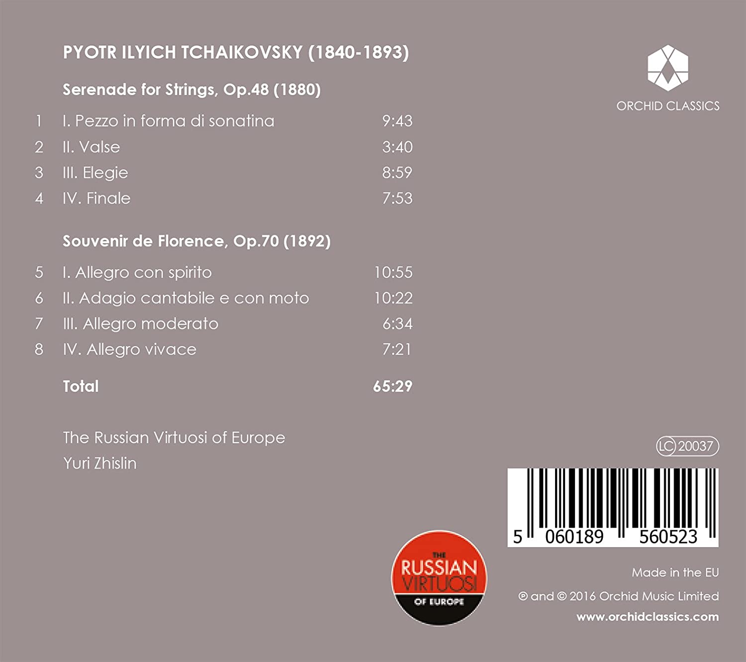 Tchaikovsky: Serenade for Strings Souvenir de Florence - slide-1