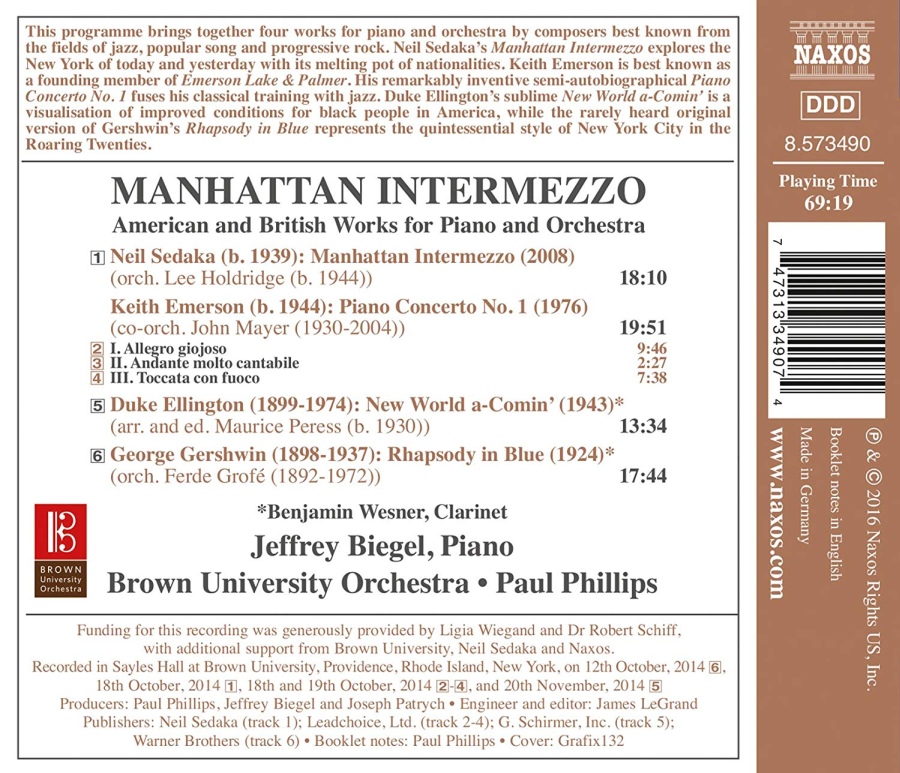 Manhattan Intermezzo - American and British Works for Piano and Orchestra - slide-1