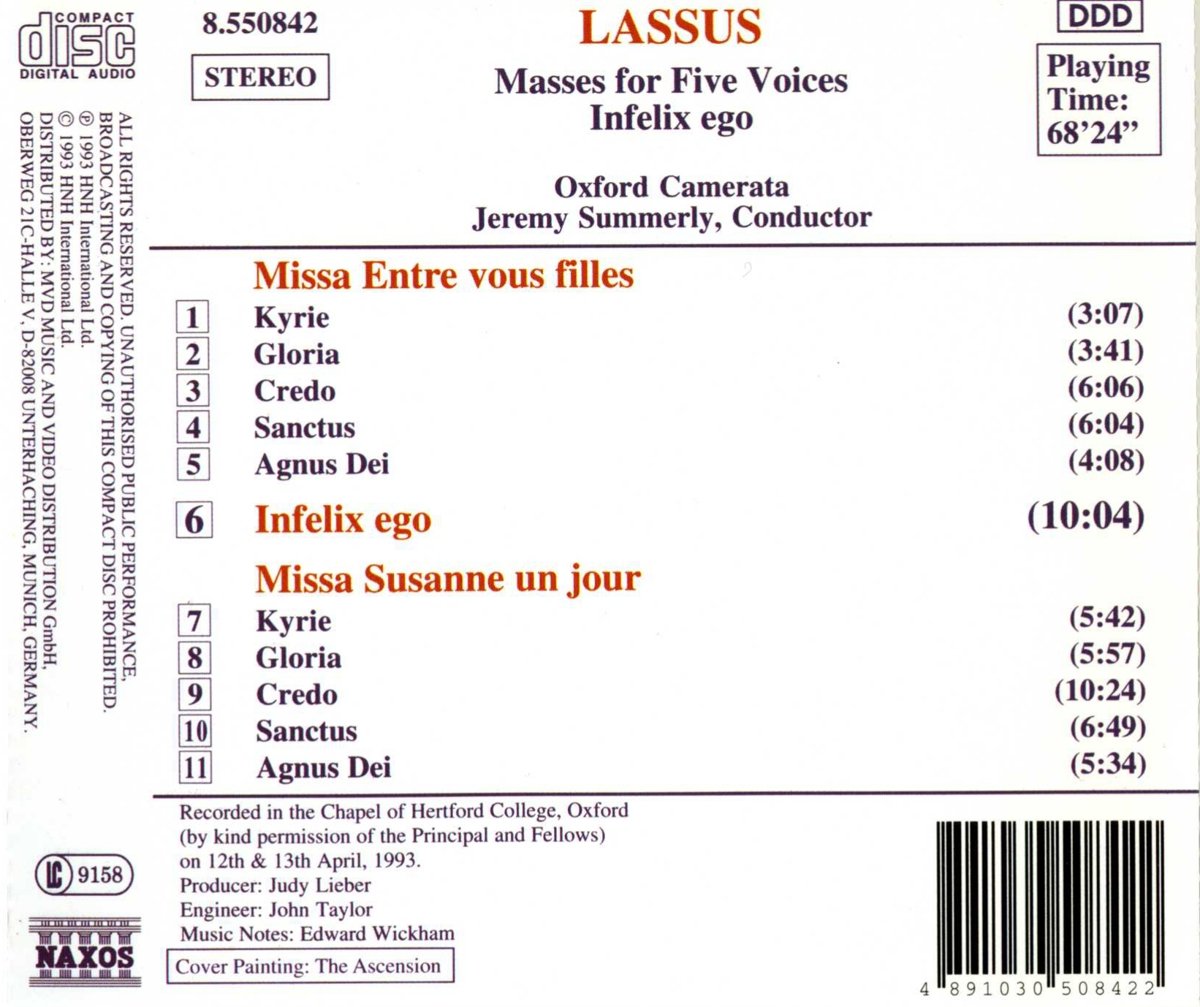 LASSUS: Masses for 5 Voices - slide-1