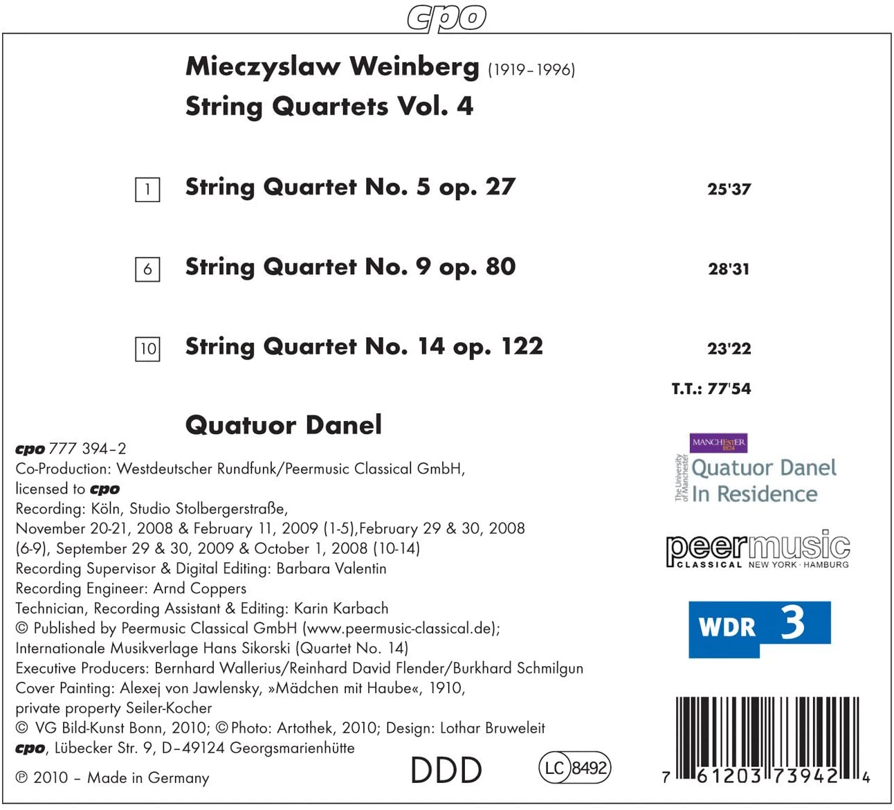 Weinberg: String Quartets Vol. 4 - Nos. 5, 9 & 14 - slide-1