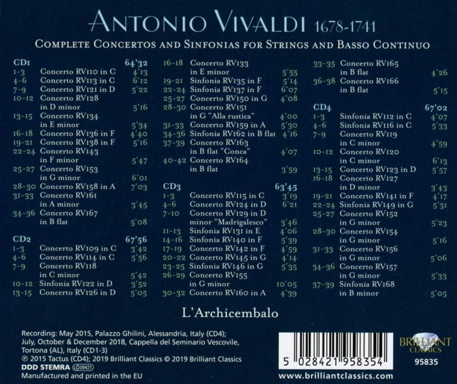 Vivaldi: Complete Concertos and Sinfonias for Strings and Basso Continuo - slide-1