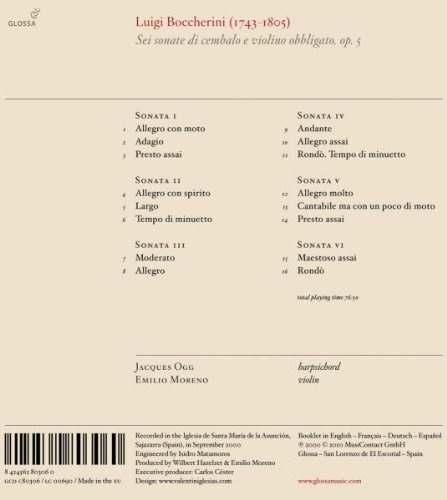 Boccherini: 6 sonate di cembalo e violino op. 5 - slide-1