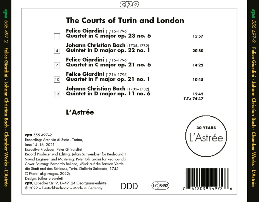 Giardini & J.C. Bach: Quartets & Quintets - slide-1