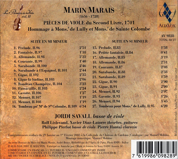 Marais: Pieces de viole, 2 livre - slide-1