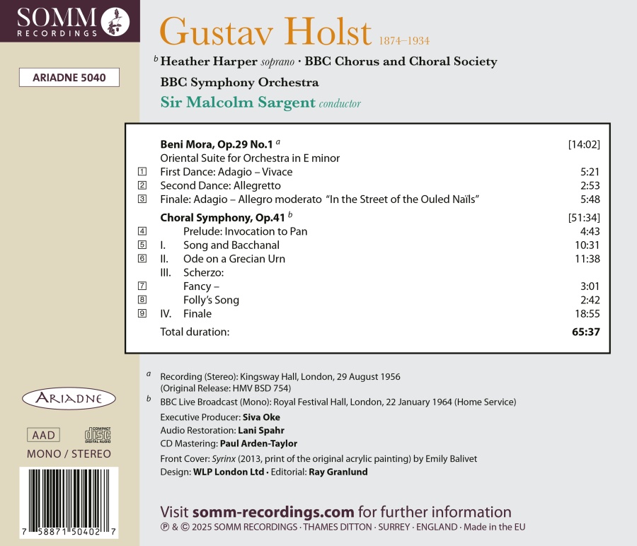 Holst: Beni Mora & Choral Symphony - slide-1