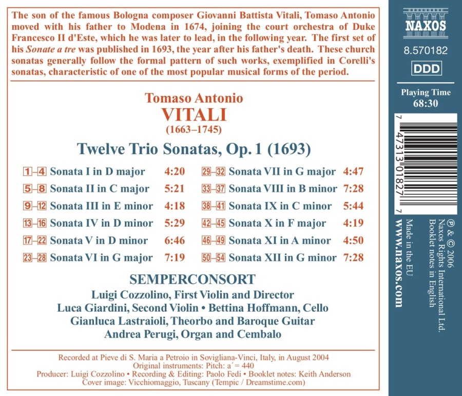 VITALI: Trio Sonatas, Op. 1 - slide-1