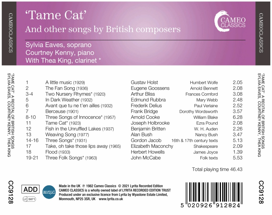 “Tame Cat” and other songs by British Composers - slide-1