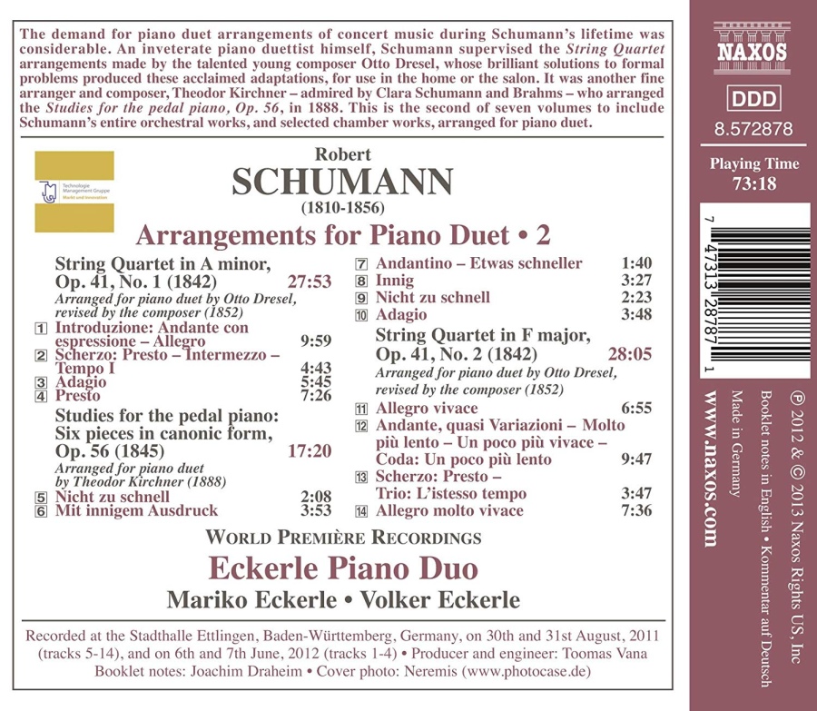 Schumann: Arrangements for Piano Duet Vol. 2 - slide-1