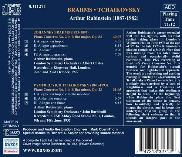 Brahms: Piano Cto No. 2 / Tchaikovsky:  Piano Cto No. 1 - slide-1