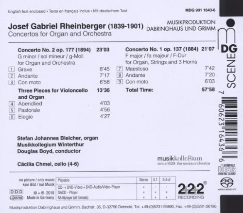 Rheinberger: Organ Concertos, 3 Pieces for Cello & Organ - slide-1
