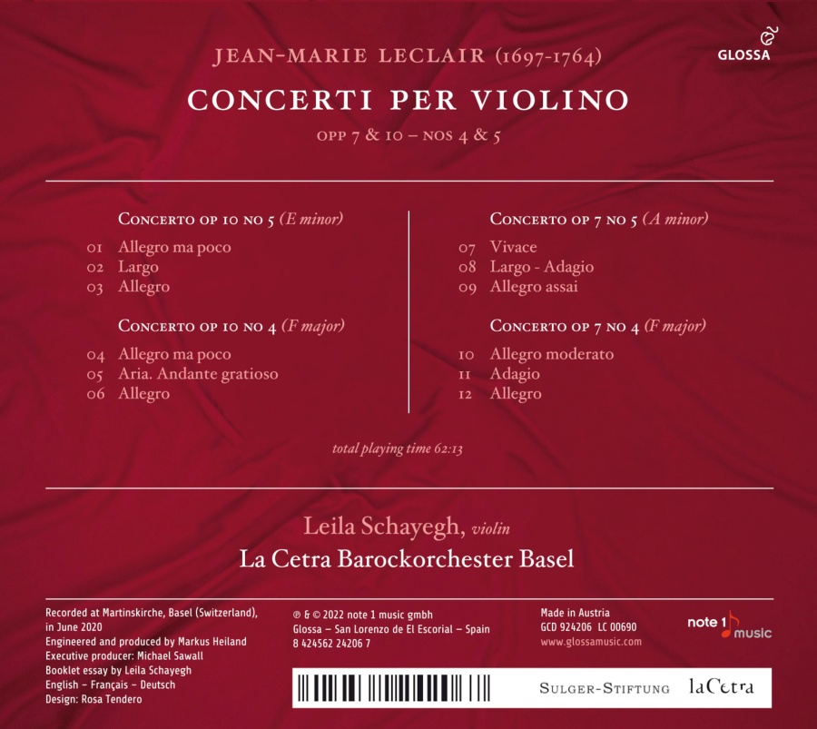 Leclair: Concerti per violino Opp. 7 & 10 – Nos. 4 & 5 - slide-1