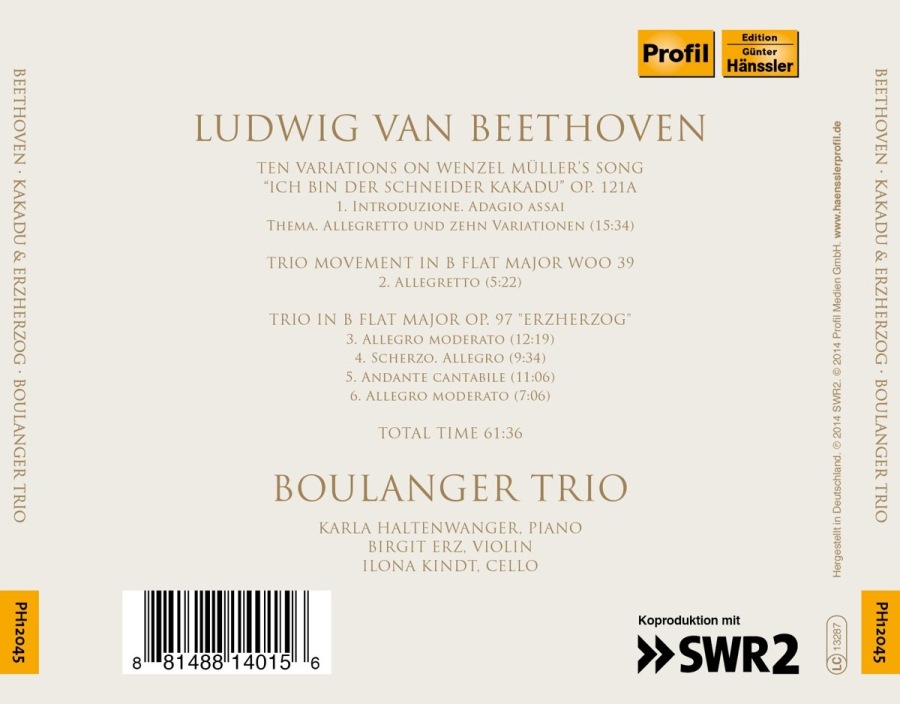 Beethoven: Piano Trios Kakadu & Erzherzog - slide-1
