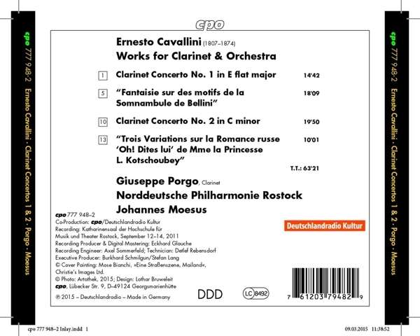 Cavallini: Clarinet Concertos 1 & 2; Variations; Fantasy - slide-1