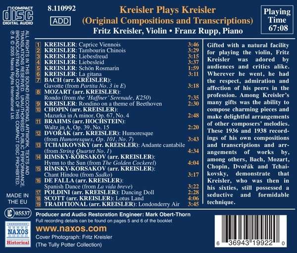 Kreisler Plays Kreisler (1936-1938) - slide-1
