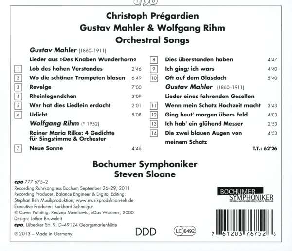 Mahler & Rihm: Orchestral Songs - slide-1
