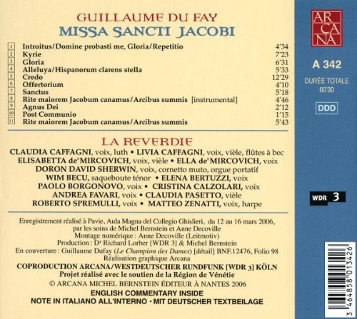 Dufay: Missa Sancti Jacobi / La Reverdie / A 342 - slide-1