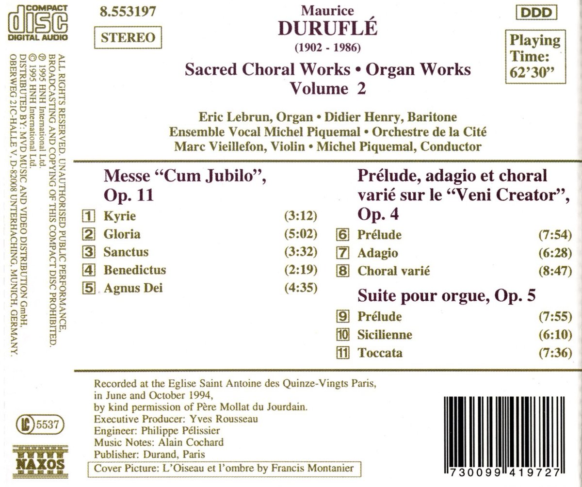 DURUFLE: Sacred Choral & Organ