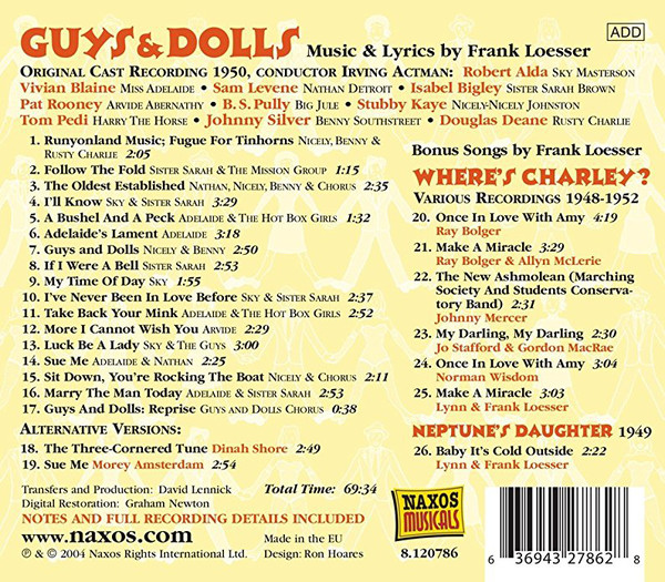 Frank Loesser ‎– Guys & Dolls - Original 1950 Broadway Cast / Where's Charley? - slide-1