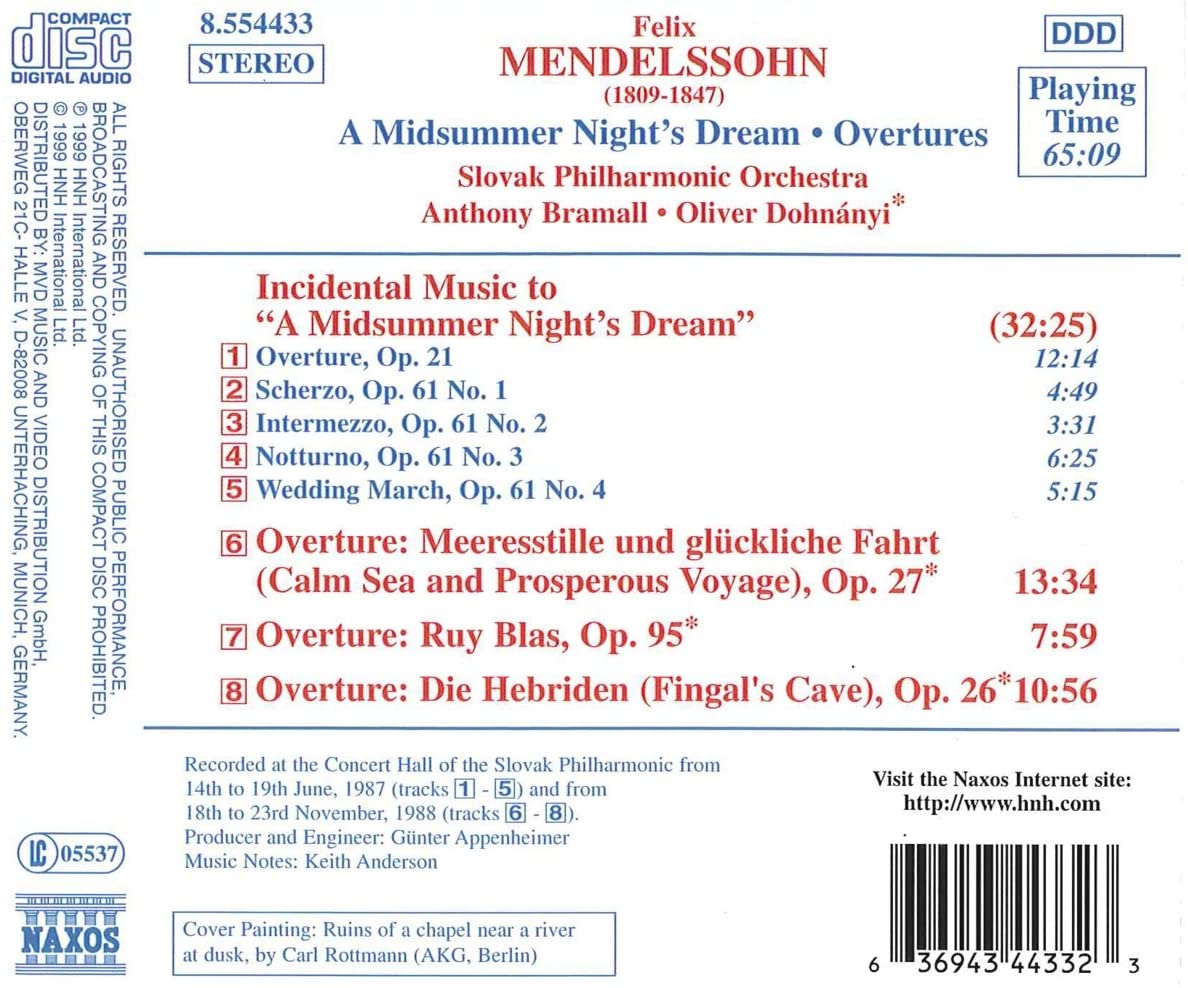 MENDELSSOHN: A Midsummer Night's Dream; Overtures - slide-1