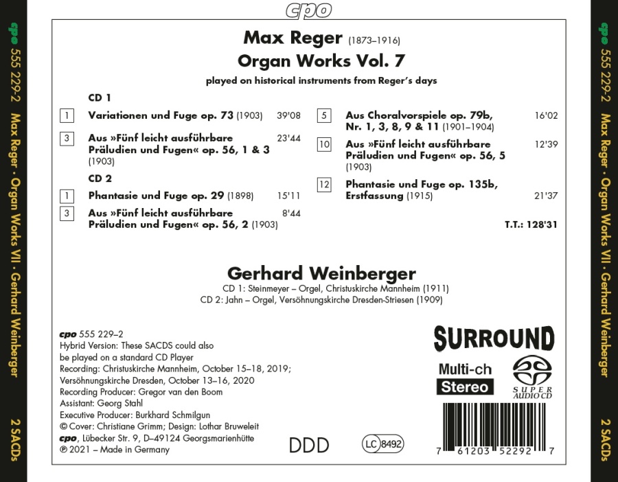 Reger: Organ Works Vol. 7 - slide-1