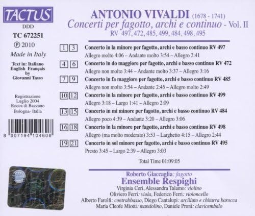 Vivaldi: Concerti per fagotto, archi e continuo, Vol. 2 - slide-1
