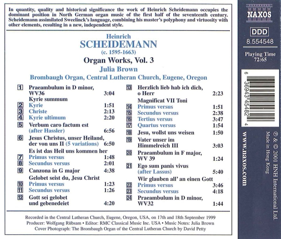 SCHEIDEMANN: Organ Works, Vol. 3 - slide-1