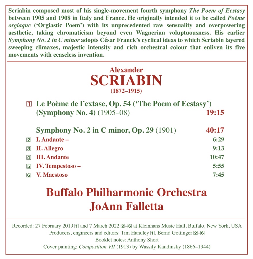 Scriabin: The Poem of Ecstasy; Symphony No. 2 - slide-1