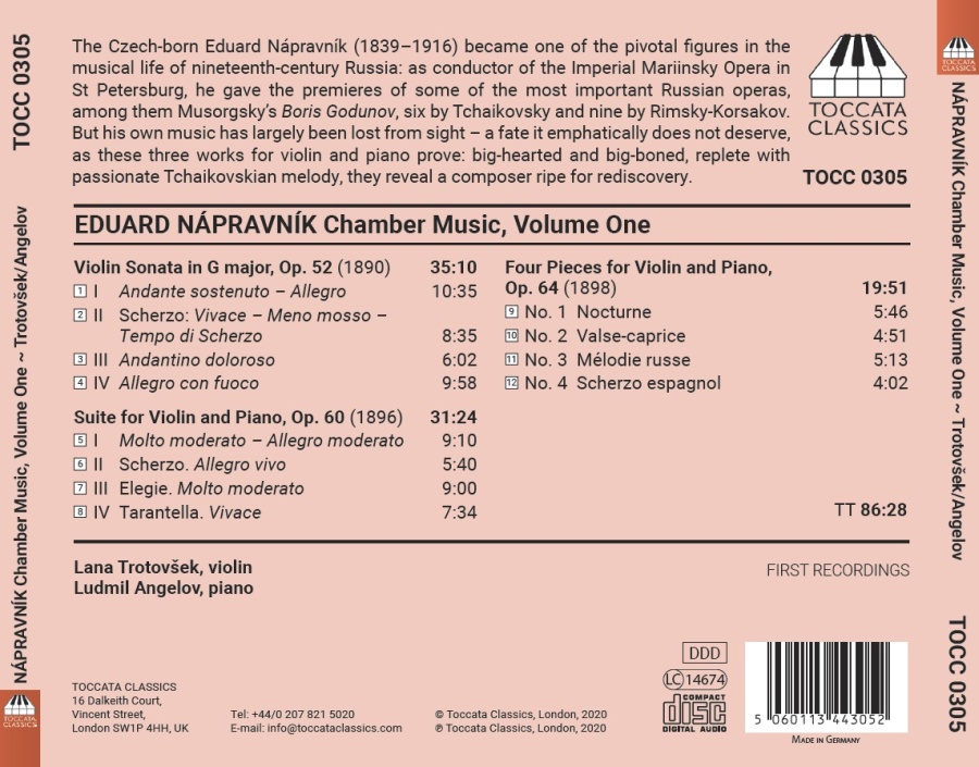 Napravnik: Chamber Music Vol. 1 - Music for Violin and Piano - slide-1