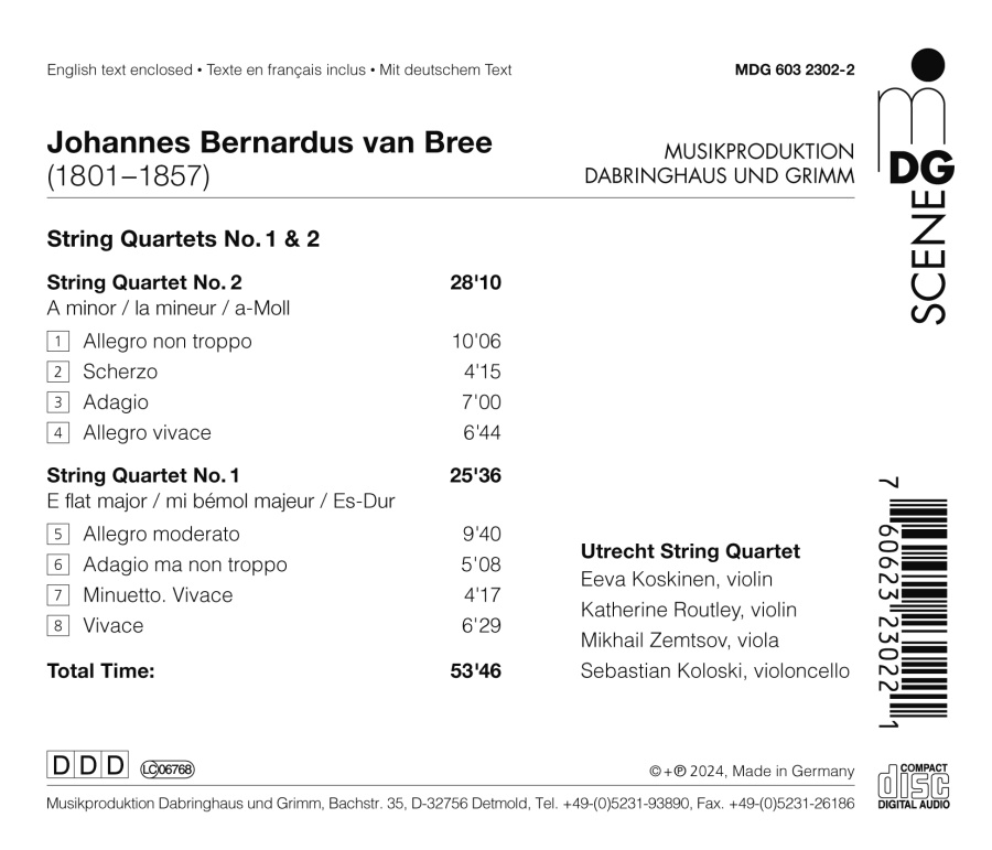 Van Bree: String Quartets Nos. 1 & 2 - slide-1