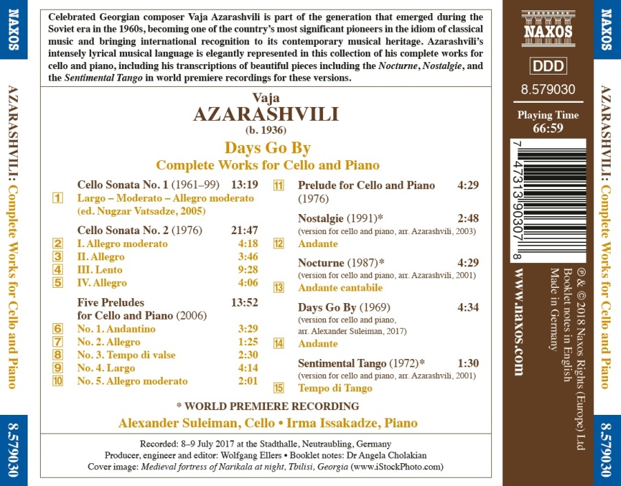 Azarashvili: Days Go By - Complete Works for Cello and Piano - slide-1