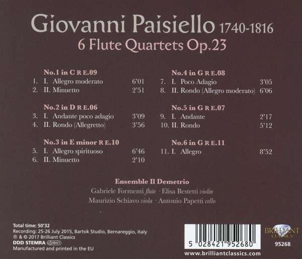 Paisiello: 6 Flute Quartets Op. 23 - slide-1