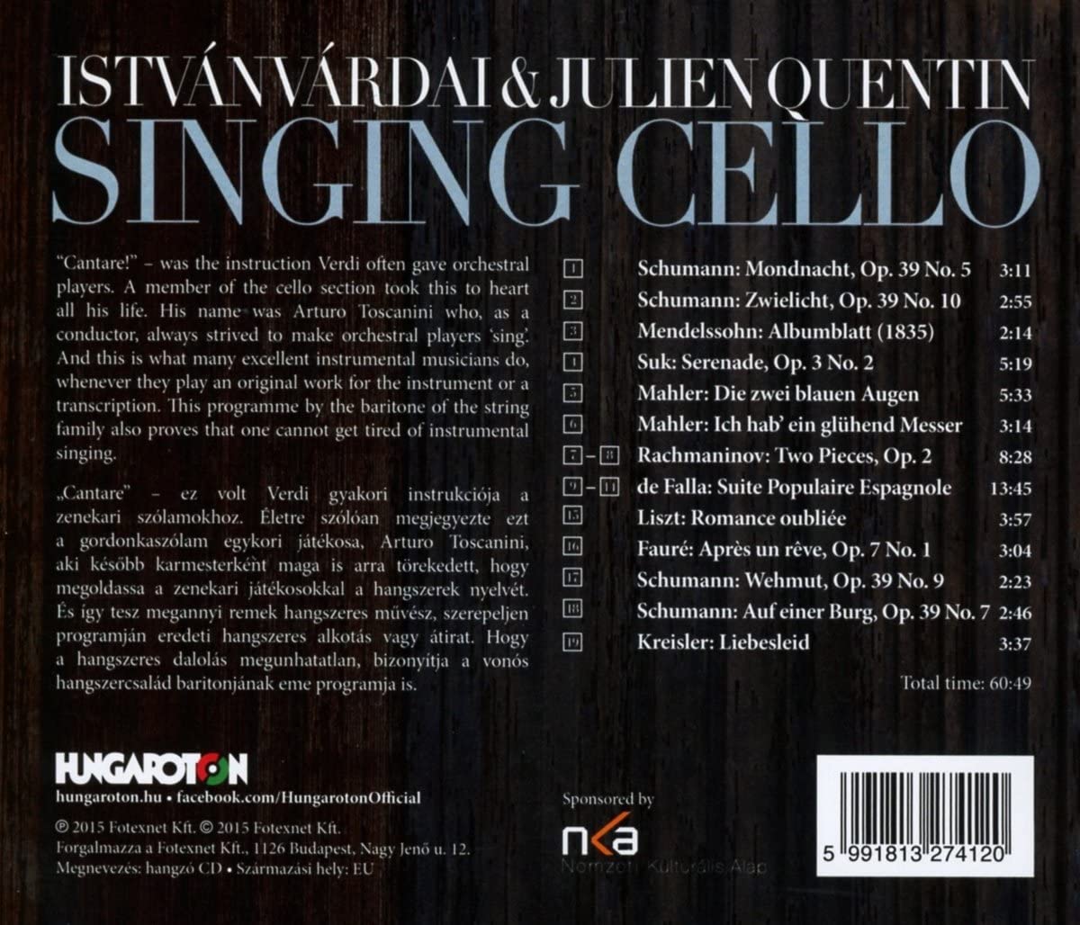 Singing Cello -  Schumann, Mendelssohn, Suk, Liszt, Fauré … - slide-1
