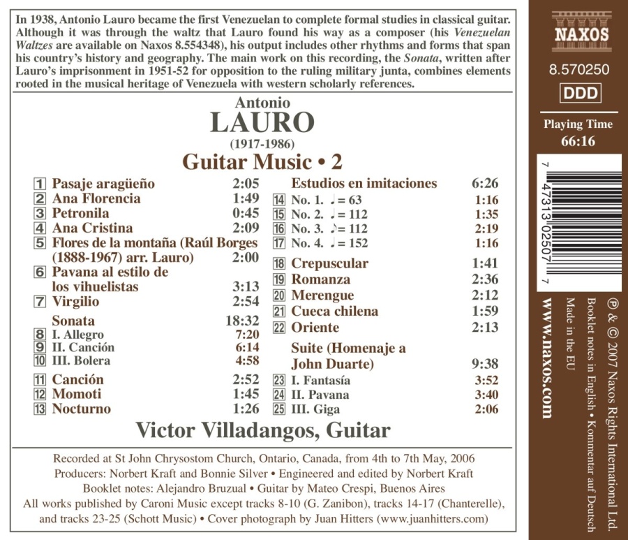 LAURO: Guitar Music Vol. 2  - Sonata, 4 Estudios, Suite - slide-1