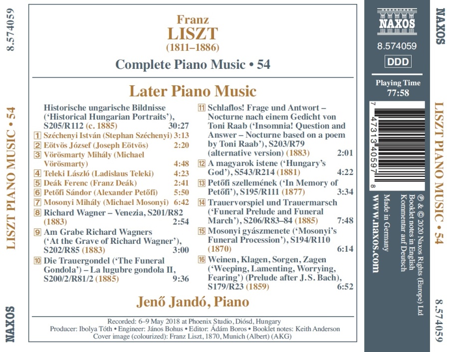 Liszt: Historical Hungarian Portraits - Complete Piano Music Vol. 54 - slide-1