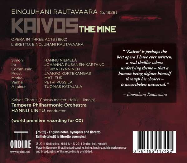 Rautavaara: Kaivos (The Mine) Opera In Three Acts - slide-1