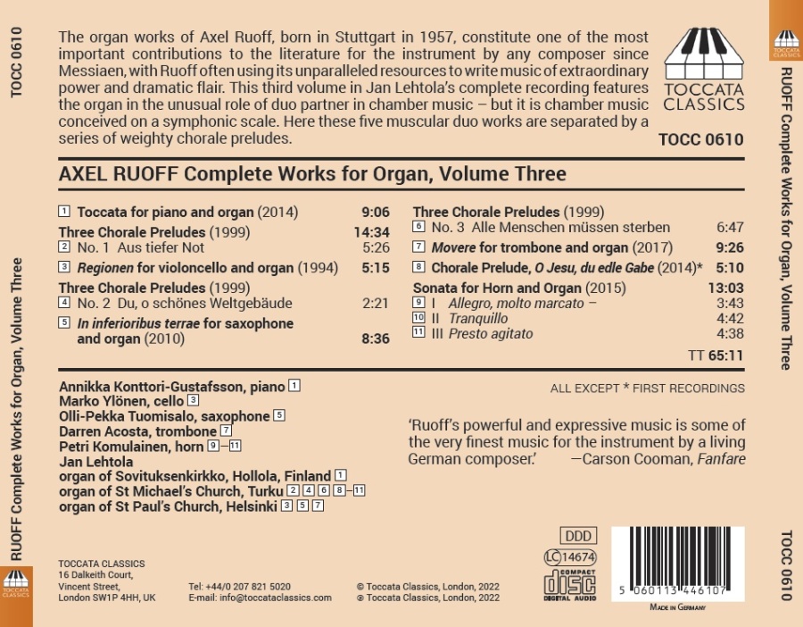 Ruoff: Complete Works for Organ Vol. 3 - slide-1