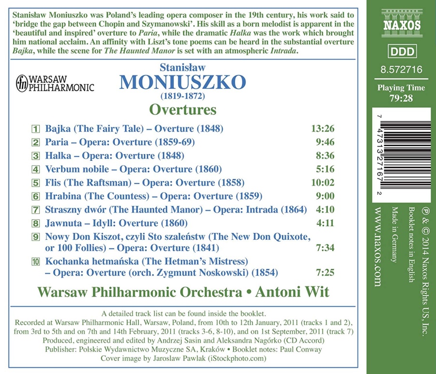 Moniuszko: Overtures - Paria, Halka, Verbum Nobile, Flis, Hrabina, Straszny Dwór, Jawnuta, Bajka, ... - slide-1