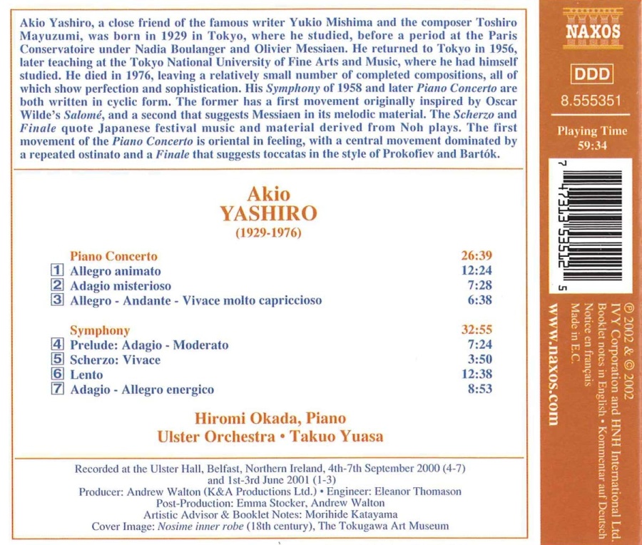 YASHIRO: Piano Concerto; Symphony - slide-1