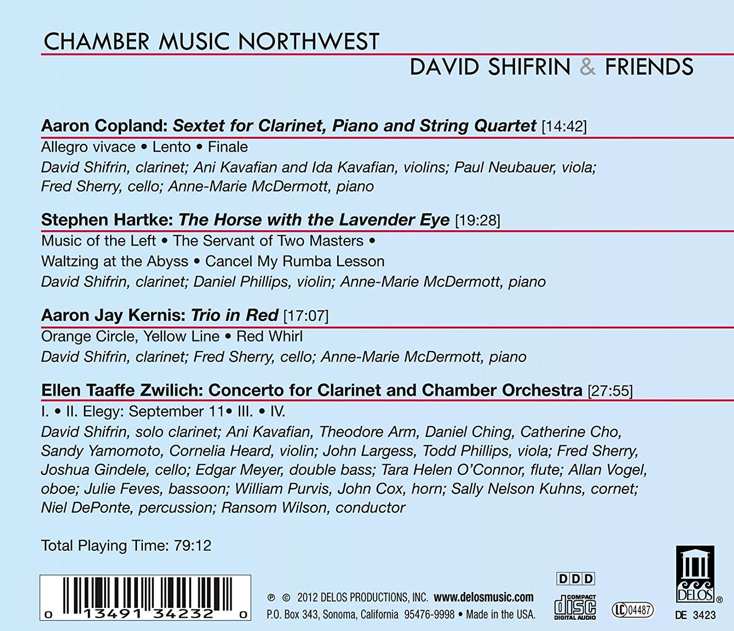 Chamber Music Northwest - Copland, Hartke, Jay Kernis, Taafe Zwilich - slide-1