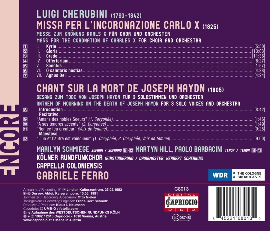 Cherubini: Coronation Mass; Chant sur la mort de Joseph Haydn - slide-1