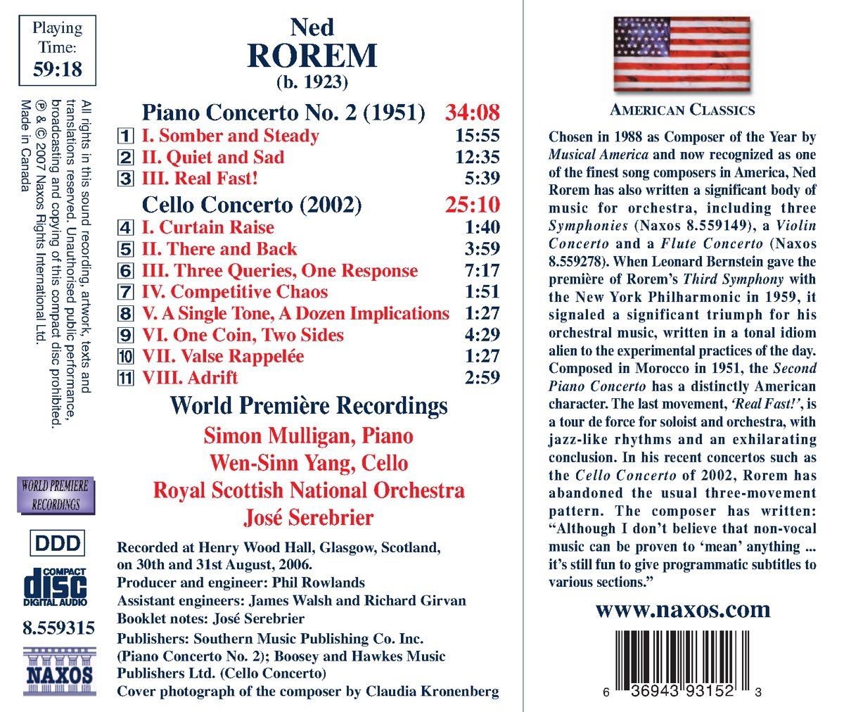 ROREM: Piano concerto no 2 - slide-1