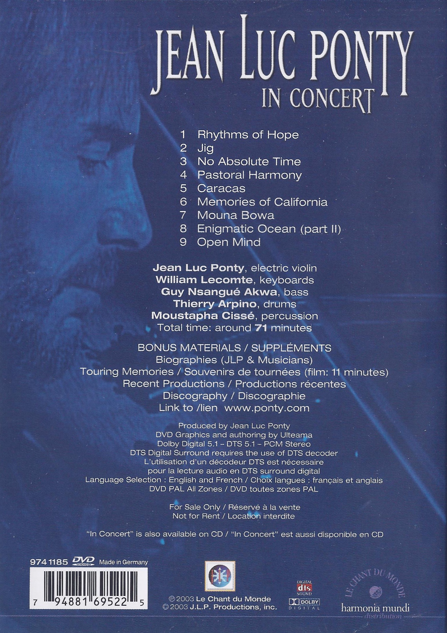 Jean-Luc PONTY - In Concert ( DVD ) - slide-1