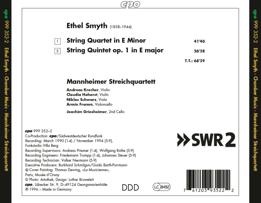 Smyth: String Quartet & String Quintet - slide-1