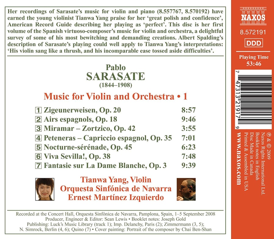 Sarasate: Music for Violin and Orchestra Vol. 1, m.in. Zigeunerweisen Op. 20 - slide-1