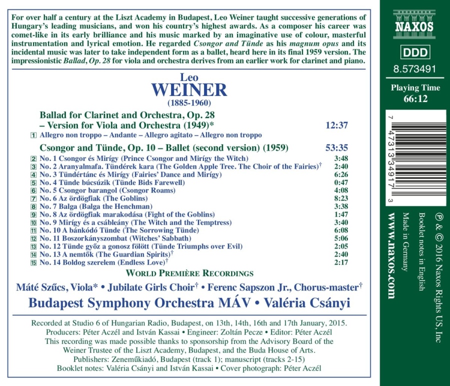 Weiner: Csongor and Tünde - Ballet Ballad for Clarinet and Orchestra - slide-1